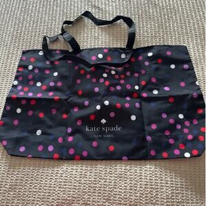 NEW Kate Spade Black Fabric Tote Confetti Polka Dots
